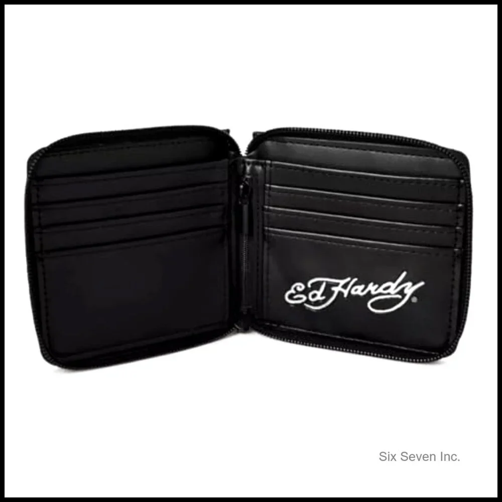 Classic Zip-Around Bifold Wallet Tiger Print Bold Design Lightweight Durable